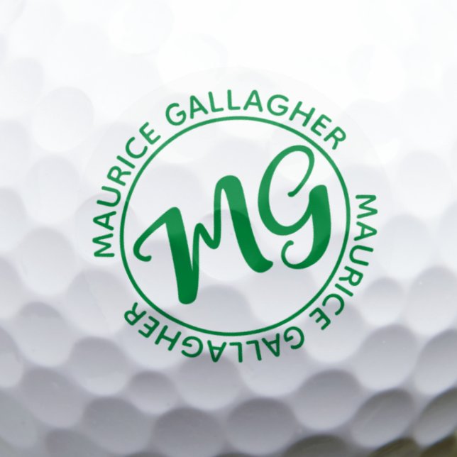 Monogramm Mit Monogramm Name kelly-green Golfball (Von Creator hochgeladen)