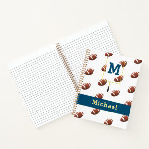 Monogramm mit Name Football Themed Notizbuch