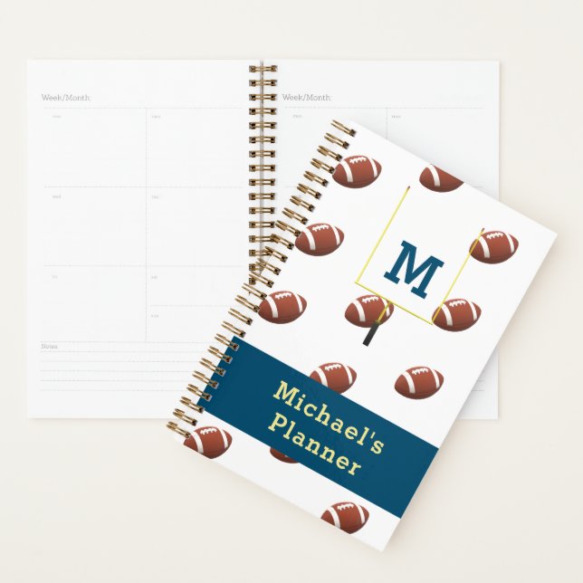 Monogramm mit Name Football Themed Planer (Anzeige)