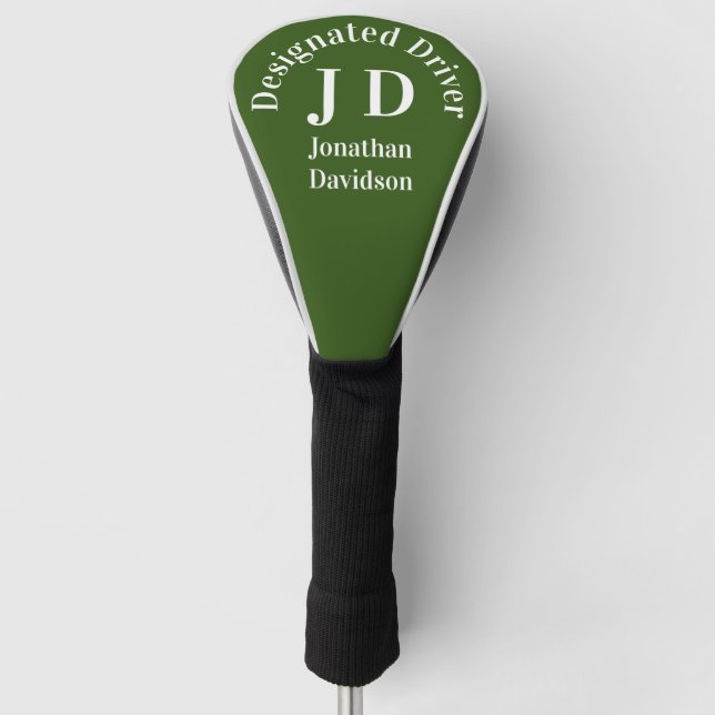 Monogramm mit Name Golf Head Cover Headcover (Vorderseite)