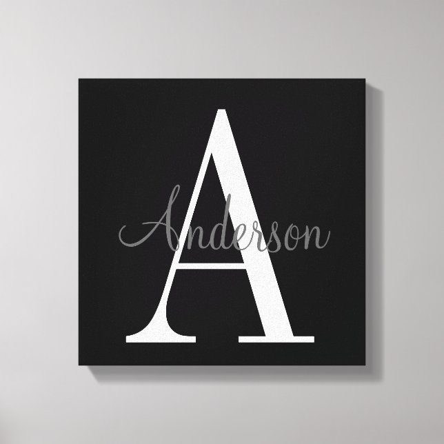 Monogramm mit Name Overlay Leinwanddruck (Vorderseite)