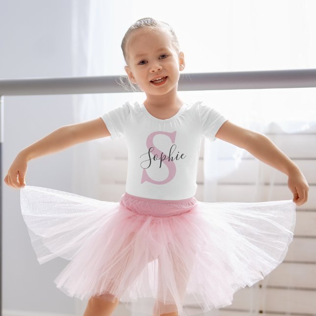 Monogramm mit neuem Personalisierten Namen Pink Baby T-shirt (Von Creator hochgeladen)
