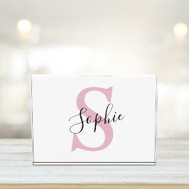 Monogramm mit neuem Personalisierten Namen Pink Fotoblock