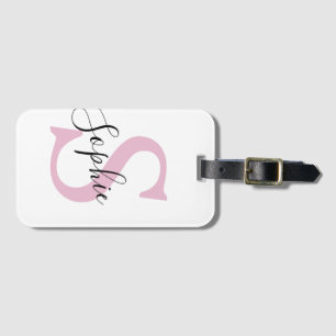 Monogramm mit neuem Personalisierten Namen Pink Gepäckanhänger