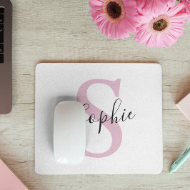 Monogramm mit neuem Personalisierten Namen Pink Mousepad
