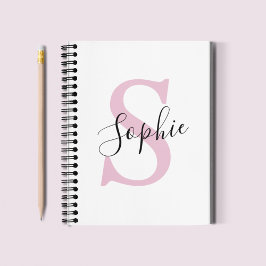 Monogramm mit neuem Personalisierten Namen Pink Notizbuch