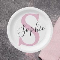 Monogramm mit neuem Personalisierten Namen Pink