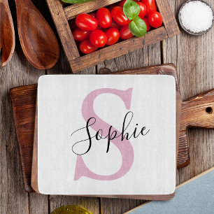 Monogramm mit neuem Personalisierten Namen Pink Schneidebrett
