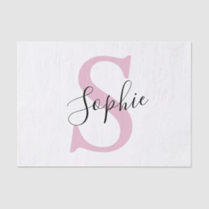Monogramm mit neuem Personalisierten Namen Pink Seidenpapier