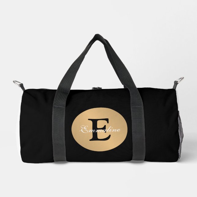 Monogramm mit personalisiertem Namen im Circle But Duffle Bag (Vorderseite)
