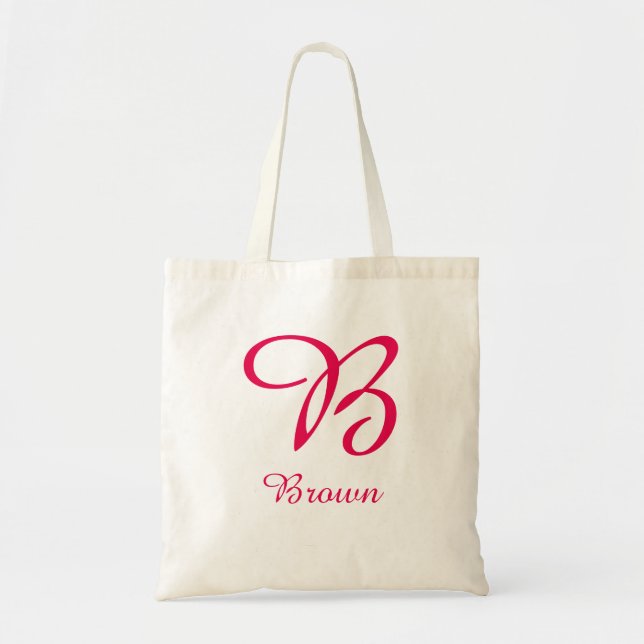 Monogramm mit personalisierter Bezeichnung Tragetasche (Vorne)