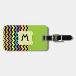 Monogramm mit schwarzen Sparren u. hellen Farben Gepäckanhänger