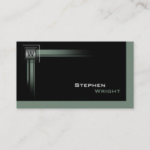 Monogramm mit schwimmender Ecke - Moderne, benutze Visitenkarte