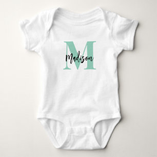 Monogramm mit Skriptname Baby Strampler