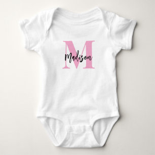 Monogramm mit Skriptname Baby Strampler