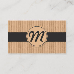 Monogramm mit Textur (orange) Visitenkarte