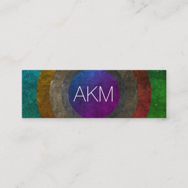 Monogramm mit Texturisierten Farbtechniken Mini Visitenkarte (Vorderseite)