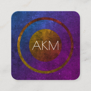 Monogramm mit Texturisierten Farbtechniken Quadratische Visitenkarte