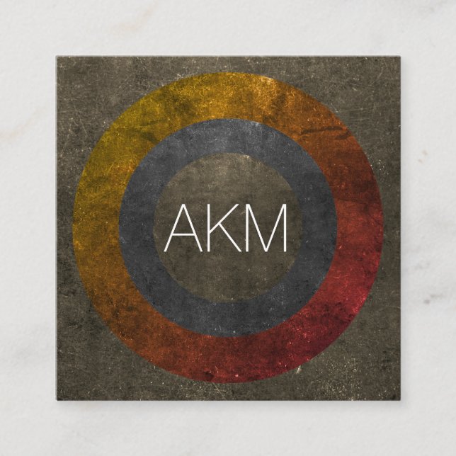 Monogramm mit Texturisierten Farbtechniken Quadratische Visitenkarte (Vorderseite)