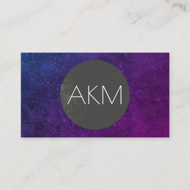 Monogramm mit Texturisierten Farbtechniken Visitenkarte (Vorderseite)