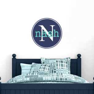 Monogramm mit zwei Tonen Circle und Name Wall Deca