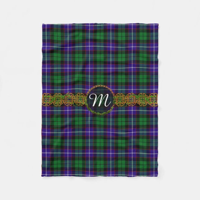 Monogramm Mitchell Tartan Fleecedecke (Vorderseite)