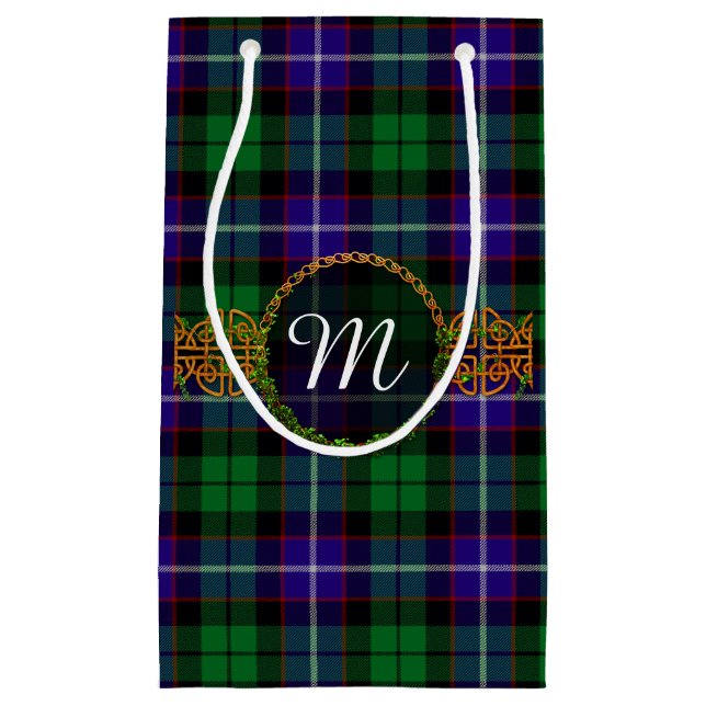 Monogramm Mitchell Tartan Kleine Geschenktüte (Vorderseite)