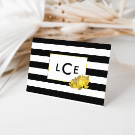 Monogramm-Mitteilungskarten für schwarze Streifen