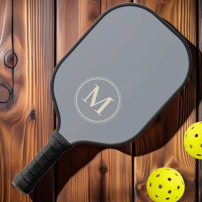 Monogramm Mittelgrau-Solid-Dove-Grau-Farbe Pickleball Schläger (Von Creator hochgeladen)