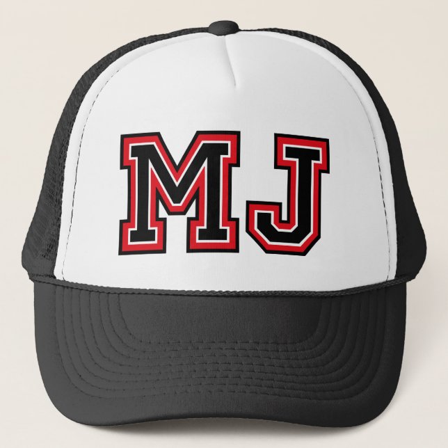 Monogramm ‚MJ‘ Truckerkappe (Vorderseite)