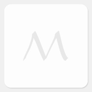 Monogramm Modern Einfach Minimalistisch Schlicht Quadratischer Aufkleber