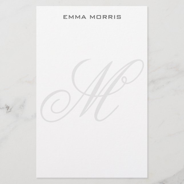 Monogramm modern einfache Minimalist Plain Briefpapier (Vorderseite)
