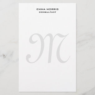 Monogramm modern einfache Minimalist Plain Briefpapier