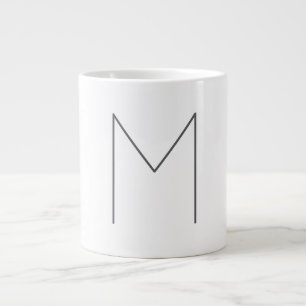 Monogramm modern einfache Minimalist Plain Jumbo-Tasse