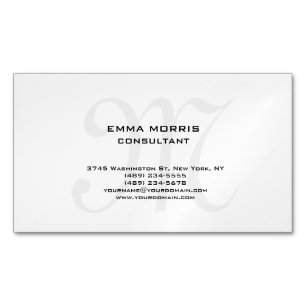 Monogramm modern einfache Minimalist Plain Magnetische Visitenkarte