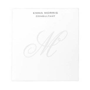 Monogramm modern einfache Minimalist Plain Notizblock