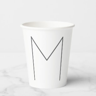 Monogramm modern einfache Minimalist Plain Pappbecher