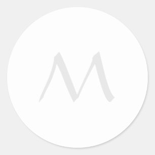 Monogramm modern einfache Minimalist Plain Runder Aufkleber