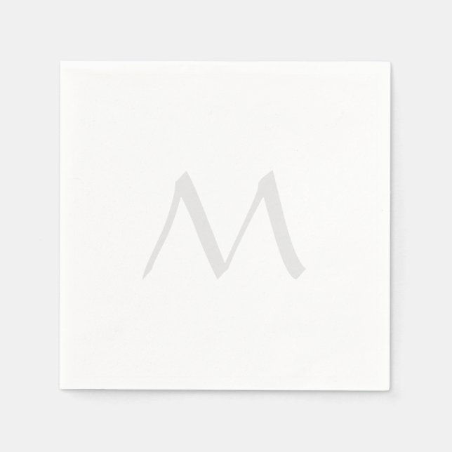 Monogramm modern einfache Minimalist Plain Serviette (Vorderseite)