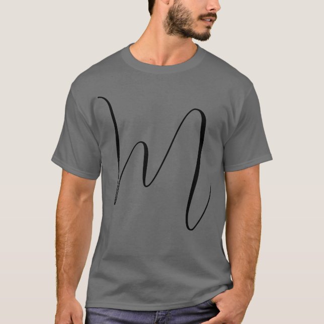 Monogramm modern einfache Minimalist Plain T-Shirt (Vorderseite)