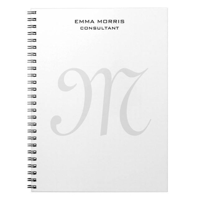 Monogramm modern einfache Minimalisten schlicht Notizblock (Vorderseite)