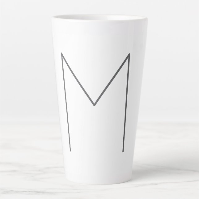Monogramm modern einfache Minimalistin schlicht Milchtasse (Vorderseite)