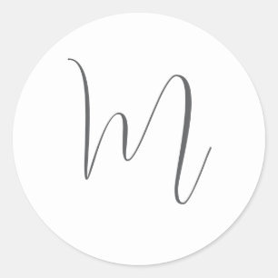 Monogramm modern einfache Minimalistin schlicht Runder Aufkleber