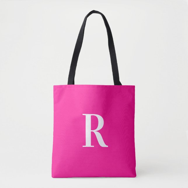 Monogramm Modern einfaches Hot Pink (Vorderseite)