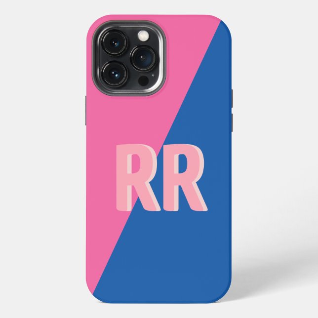 Monogramm Modern Farbig iPhone Hülle (Rückseite)