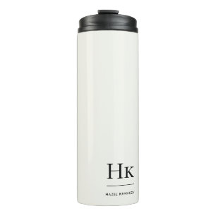 Monogramm modern minimalist chic einfach Elfenbein Thermosbecher