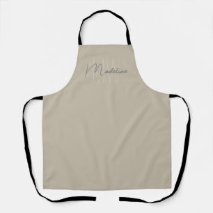 Monogramm Modern Minimalistisch Beige Schürze