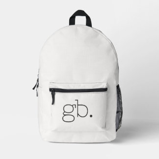 Monogramm Modern Weiß Bedruckter Rucksack
