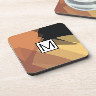 Monogramm Moderne Elegante Retro-Farben Geometrisc Getränkeuntersetzer