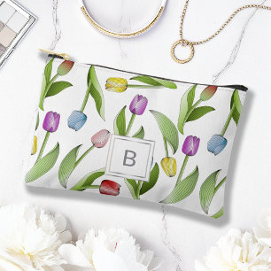 Monogramm Moderne farbige Tulip Zubehörtasche